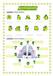 English Worksheet: NUMBER 2PAGES WITH EXERCISES FOR CHILDREN