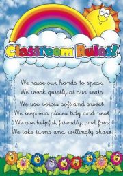 English Worksheet: Classroom rules poster