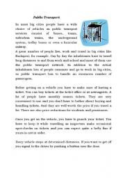 English Worksheet: Public Transport