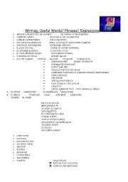 English worksheet: useful words/phrases/expressions/for writing purposes