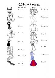 English Worksheet: clothes