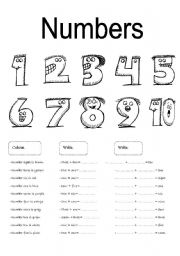 English Worksheet: Numbers