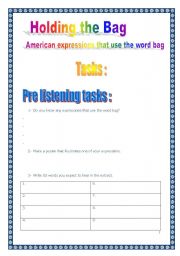 English Worksheet: PROJECT: American expressions that use the word 