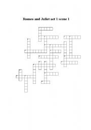 Romeo and Juliet crossword-Act1 Scene1