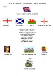 English worksheet: How much do you know about Great Britain