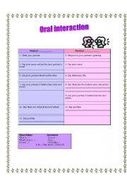 English worksheet: oral interaction