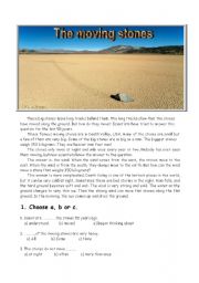 English Worksheet: The moving stones