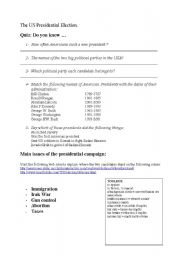 English worksheet: American presidents