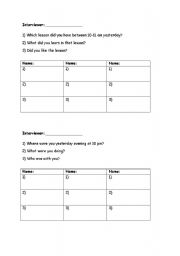 English worksheet: past tense questions