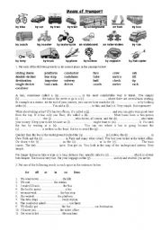 English Worksheet: means of transport