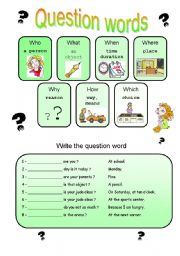 English Worksheet: Question words