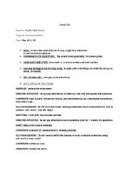 English Worksheet: lesson plan