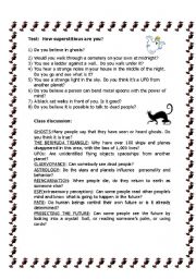 English Worksheet: Superstitions - How superstitious are you?