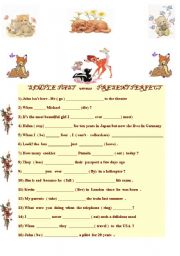 English Worksheet: Present perfect   versus   Simple Past 