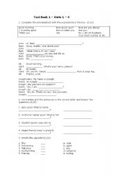 English Worksheet: Test - Begginers class 