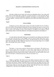 English Worksheet: reading text