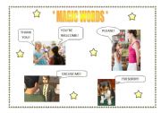 English Worksheet: FLASH CARD - MAGIC WORDS