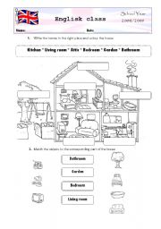 English Worksheet: Parts of the house