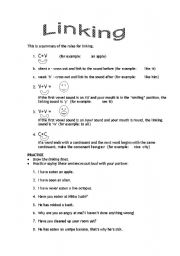 English Worksheet: Pronunciation - Linking