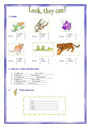 English Worksheet: Look, they can!