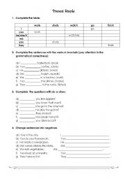 English Worksheet: Present Simple