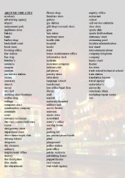 English Worksheet: around the city