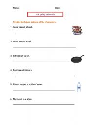 English Worksheet: IS GOING TO