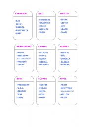 English Worksheet: TABOO GAME