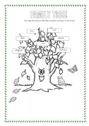 English Worksheet: FAMILY TREE