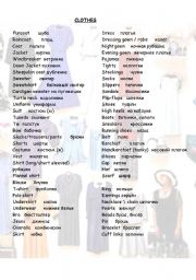 English worksheet: clothes