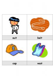 English Worksheet: Clothing Cards 17-28 of 39