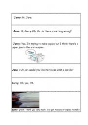 English Worksheet: Conversation - Cut Out and Put in Correct Order 