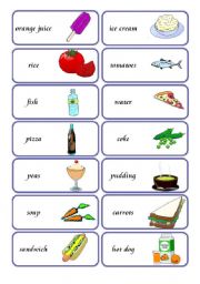 English Worksheet: food domino