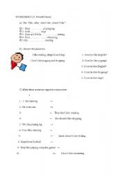 English worksheet: simple present tense exercises