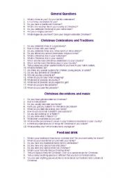 English Worksheet: Christmas discussion