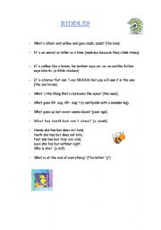 English worksheet: Riddles