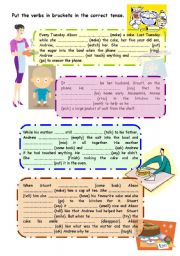 English Worksheet: Mixed tenses exercise