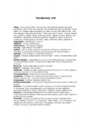 English worksheet: Vocabulary