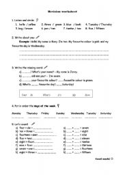 English worksheet: first english words