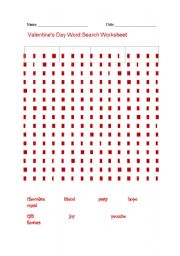 English Worksheet: saint valentine crossword