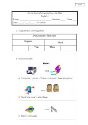 English Worksheet: School Objects