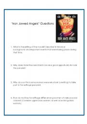 English worksheet: Iron Jawed Angels Questions