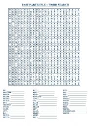 past participle - word search