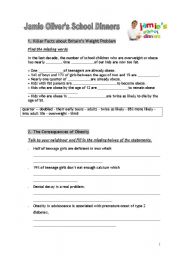 English Worksheet: Jamie Olivers School dinners 1/2