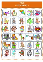 English Worksheet: TOYS PICTIONARY