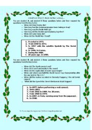 English worksheet: simple past and how long