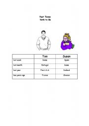 English worksheet: Past tense of to be