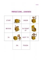 English worksheet: Prepositions Dominoes