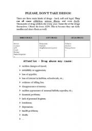 English Worksheet: Drug Abuse