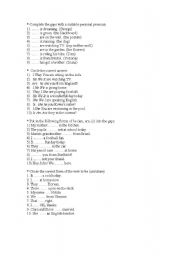 English Worksheet: verb to be